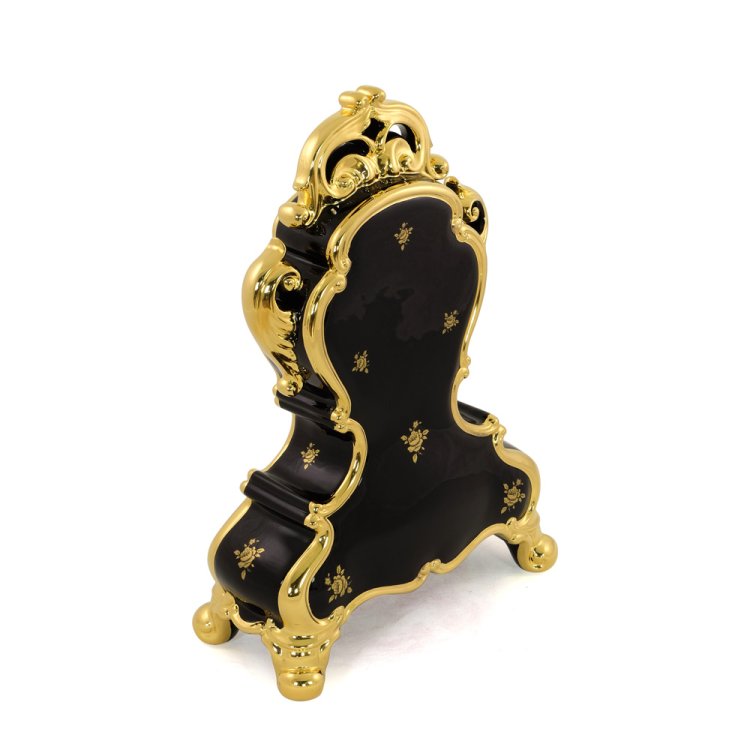 Черный Каминные часы с золотом коллекция Amante BNB Migliore De Luxe 27544, фотография с обратной стороны