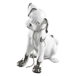 Статуэтка из керамики Щенок, белый