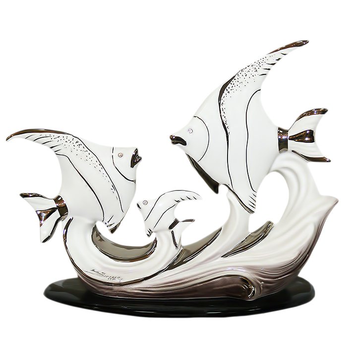 Статуэтка Экзотические рыбки с платиновой отделкой Ceramiche Ferraro B 43