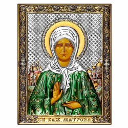 Икона Святая Матрона Московская, цветная Размер: 14х18 см