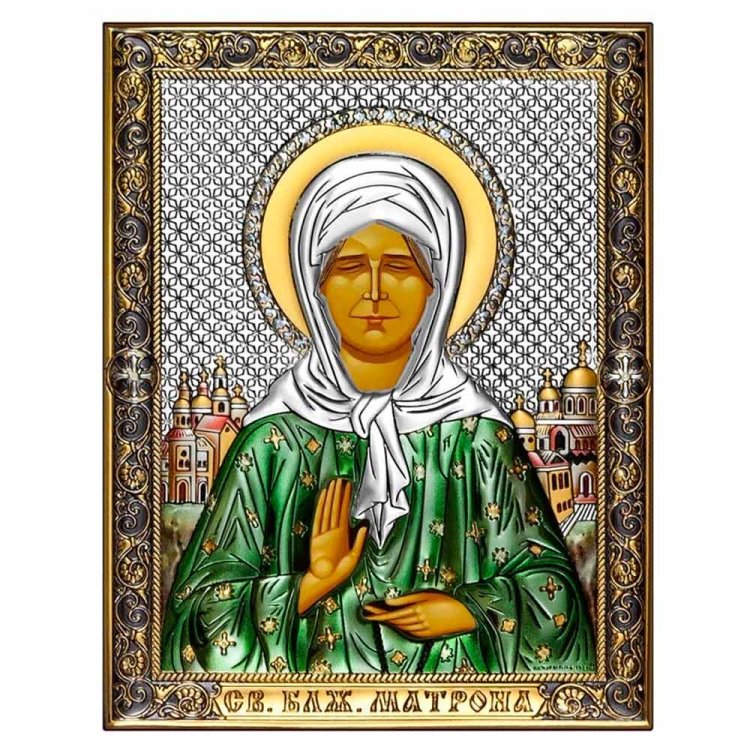 Икона Святая Матрона Московская, цветная Размер: 14х18 см Beltrami 6425/CP