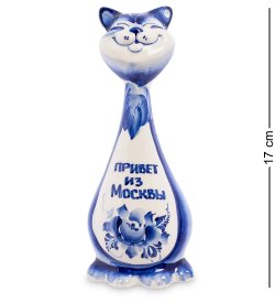 Фигурка Котик Гарик Голубая гжель