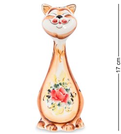 Фигурка Кот Гарик Цветная гжель