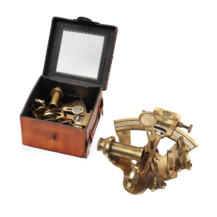 Старинный морской секстант Kelvin & Hughes 1917 МК-12822, разборный вид