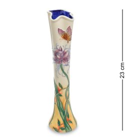 Ваза для цветов из фарфора с цветком и бабочкой