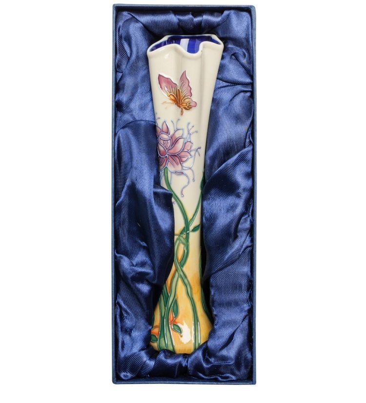 Ваза для цветов из фарфора с цветком и бабочкой Pavone JP-186/ 2, упаковочный вид