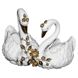 Конфетница два лебедя золотой декор