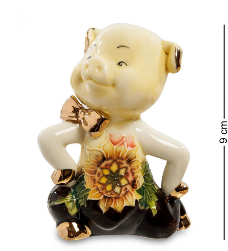 Фигурка из фарфора Поросенок с подсолнухом Pavone JP-111/ 5