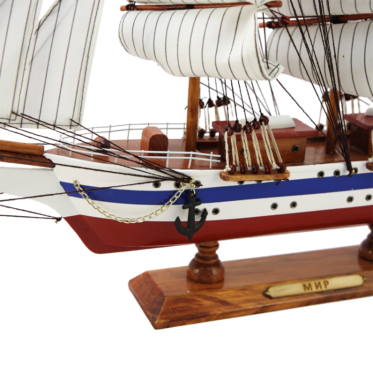 Модель парусного корабля Мир, 60 см, фото носа