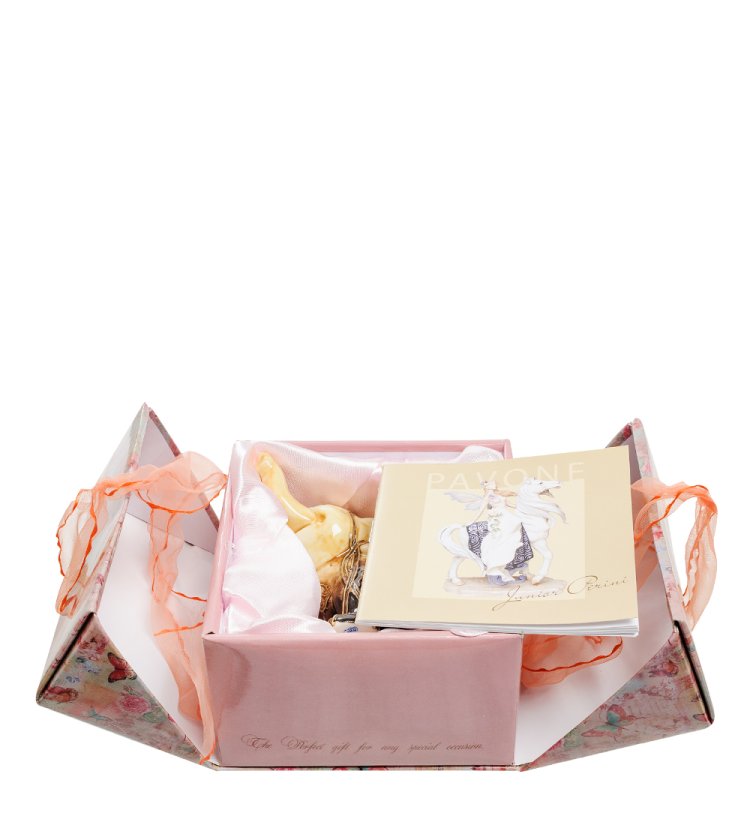 Статуэтка из фарфора Маленький Коричневый Слоненок Pavone JP-94/ 10, фотография в упаковке