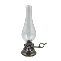 Подсвечник ламповый со стеклянным плафоном, антик