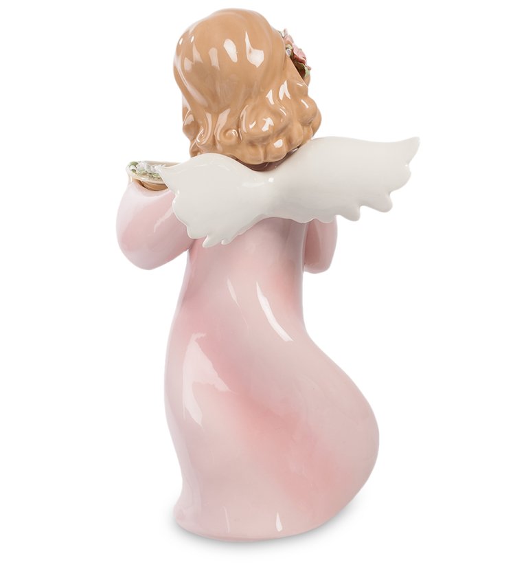 Статуэтка из фарфора Ангелочек с миской Pavone CMS-11/21, фотография со спины