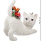 Статуэтка из фарфора Белый котенок с цветами на хвосте Pavone CMS-15/38