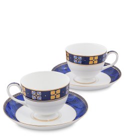 Чайный набор на 2 персоны из фарфора Золотой Палермо