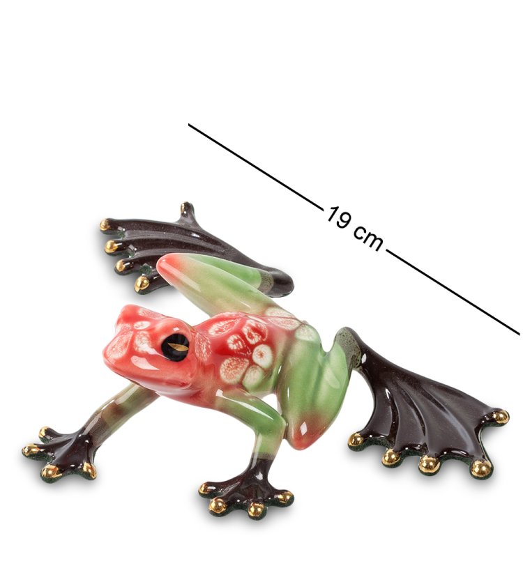 Фигурка из фарфора Лягушка - Листья Липы Pavone JP-08/19