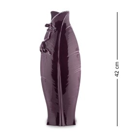 Ваза из фарфора Тропические лягушки, цвет баклажан