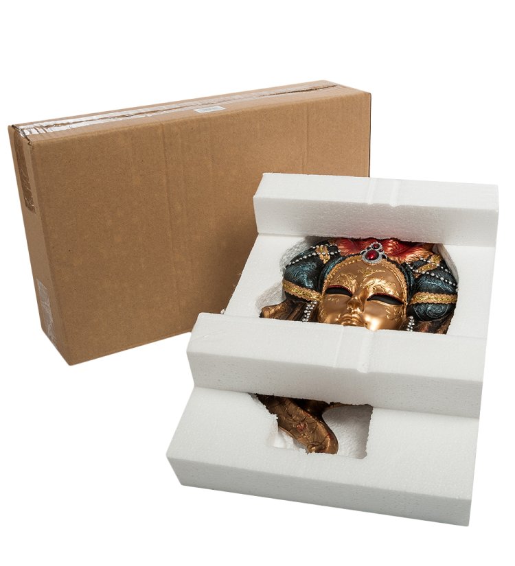 Венецианская маска Золотой Жемчуг Veronese WS-343, упаковочный вид