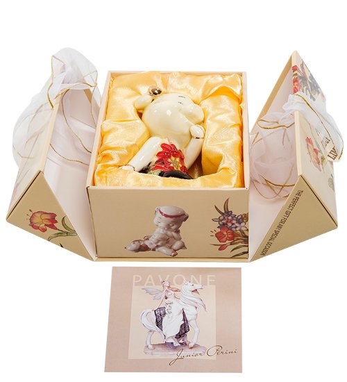 Фигурка из фарфора Улыбающийся Поросенок Pavone JP-111/15, упаковочный вид