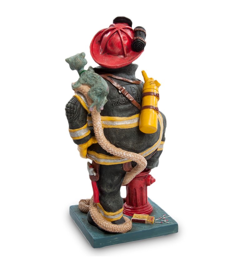 Маленькая Статуэтка Пожарный Герой - The Firefighter Forchino FO-84010, оборотная сторона