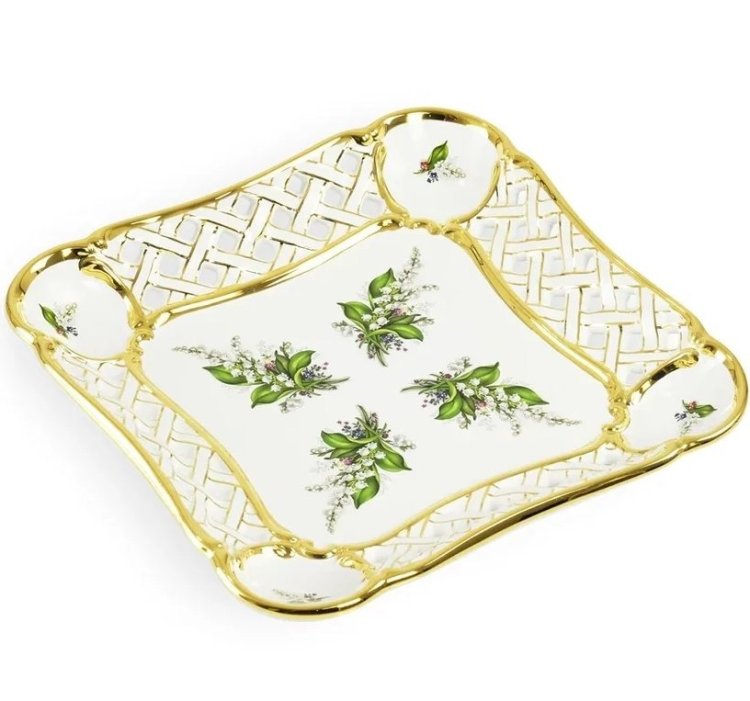 Блюдо квадратное коллекция Ландыши Migliore De Luxe 