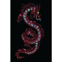 Картина Дракон Огненный c кристаллами Swarovski