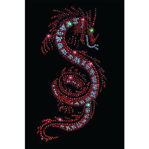 Картина Дракон Огненный c кристаллами Swarovski