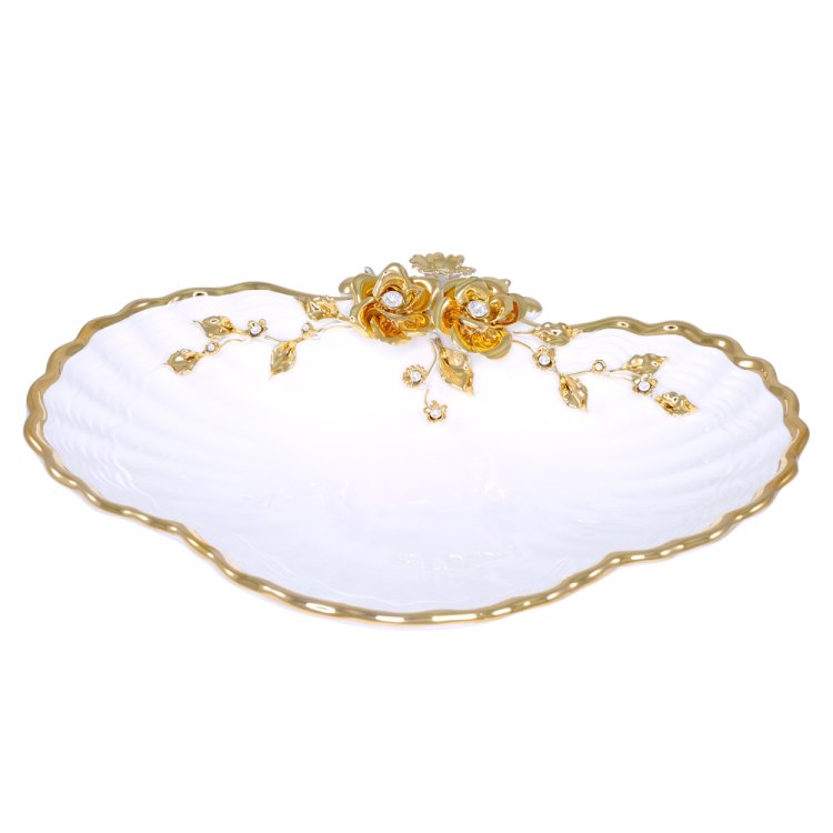 Блюдо в форме Раковины со Swarovski коллекция Laguna Migliore De Luxe 26452, фотография спереди