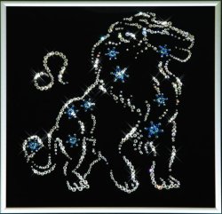 Картина Звездный лев c кристаллами Swarovski