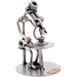 Учёный с микроскопом - Фигурка из металла