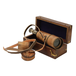 Подзорная труба в кожаном футляре-тубусе