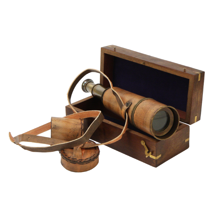 Подзорная труба в кожаном футляре-тубусе Nautical NA-2036