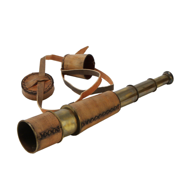 Подзорная труба в кожаном футляре-тубусе Nautical NA-2036, разборный вид