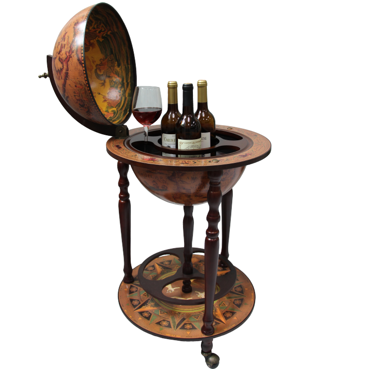 Глобус-бар напольный на ножках стационарный Jufeng JF-MG-36001-RN, разборный вид