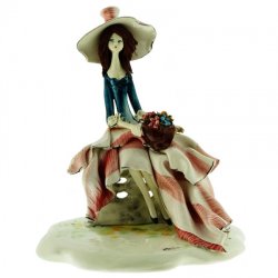 Статуэтка из фарфора Дама с цветами