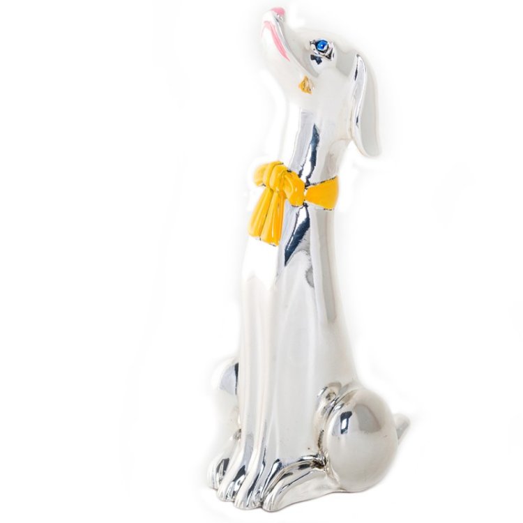 Статуэтка Собака Верный друг, с желтым бантом