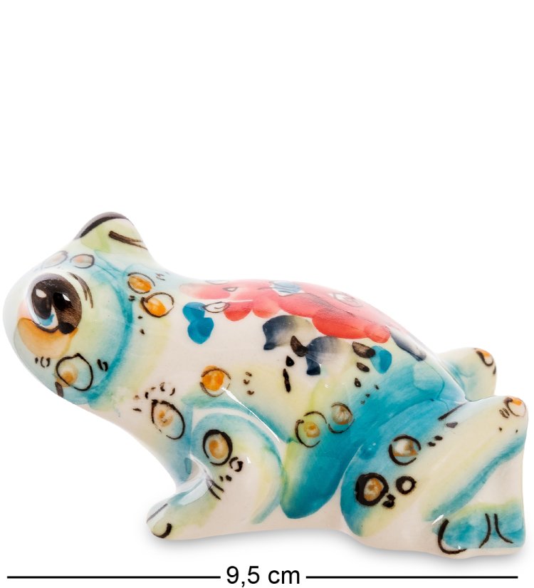 Фигурка Большая Лягушка Цветная гжель ГЛ-595, фотография со спины