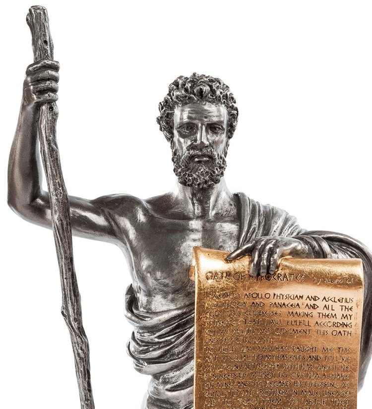 Статуэтка Клятва Гиппократа, серебряная Veronese WS- 98, фотография крупным планом
