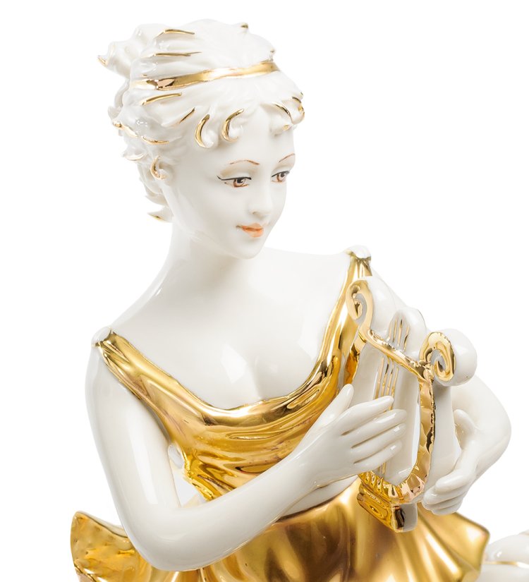 Часы настольные Девушка с арфой Sabadin Vittorio SV- 50, фотография девушки