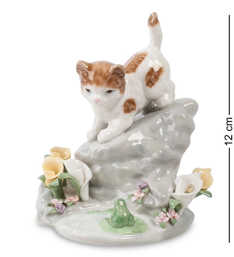 Статуэтка из фарфора Котенок на камне Pavone CMS-15/69