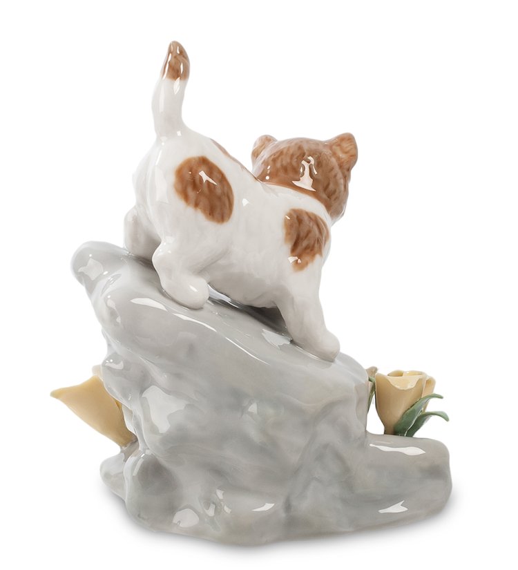 Статуэтка из фарфора Котенок на камне Pavone CMS-15/69, фотография сбоку