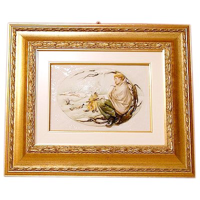 Барельеф из фарфора Зима