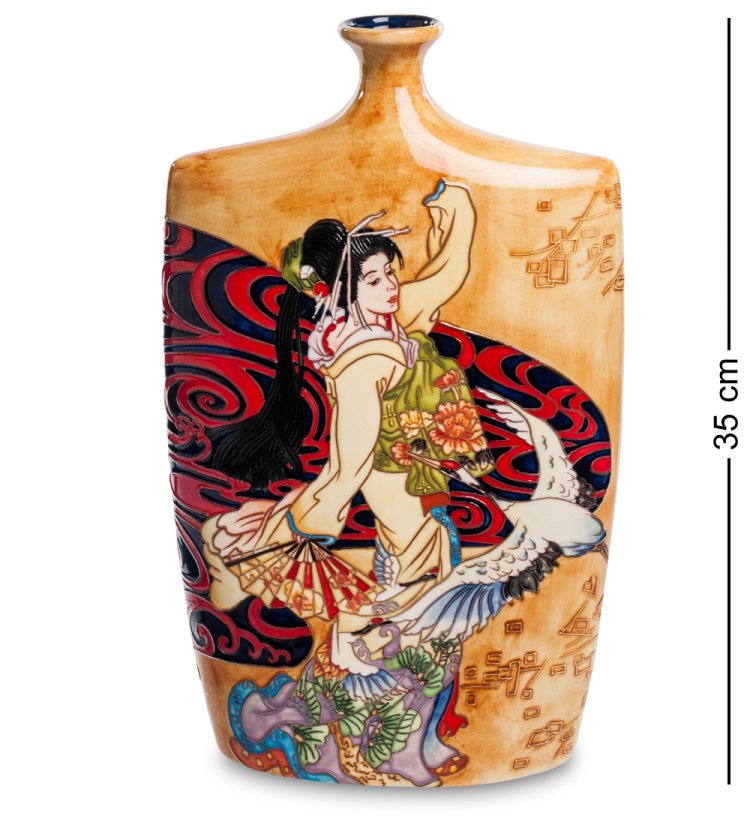 Фарфоровая Ваза для цветов с узким горлом Гейша Pavone JP-24/22