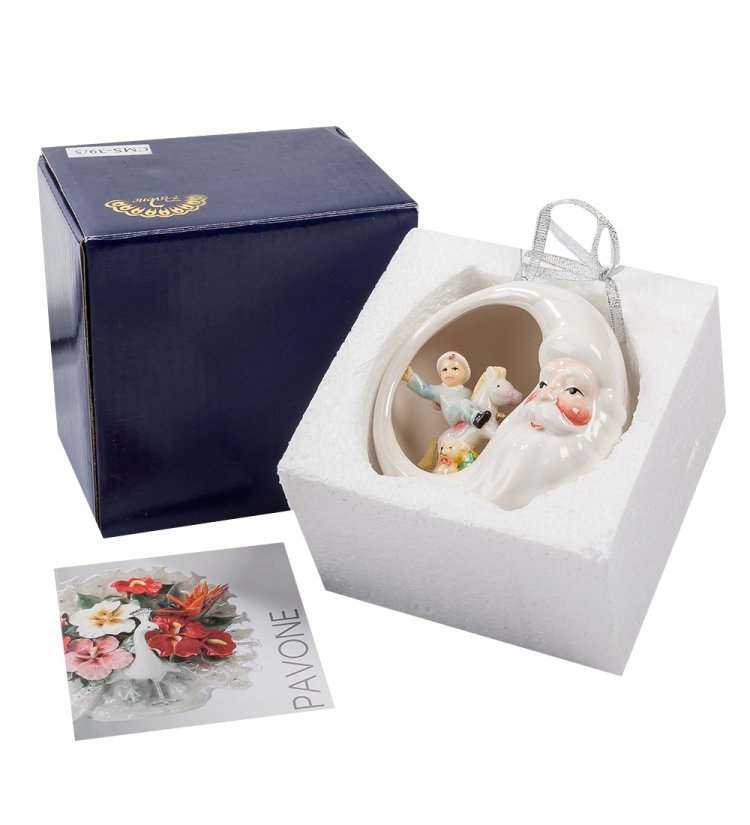 Подвесная керамическая фигурка Новогодние радости Pavone CMS-39/ 5, фотография в упаковке