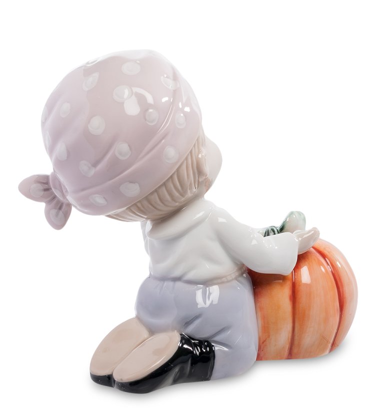 Статуэтка из фарфора Девочка с тыквой Halloween Pavone JP-11/14, фотография со спины