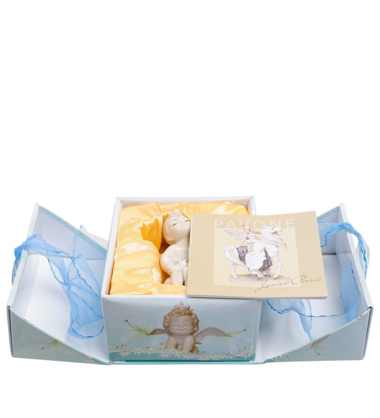 Статуэтка из фарфора Девочка Ангел Неразлучные друзья Pavone JP-35/ 9, фотография в упаковке