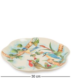 Декоративная тарелка из фарфора Птичий хор