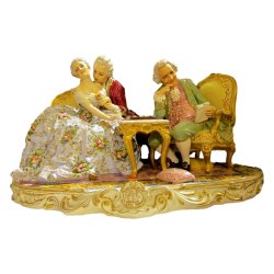 Фарфоровая статуэтка Игра в шашки