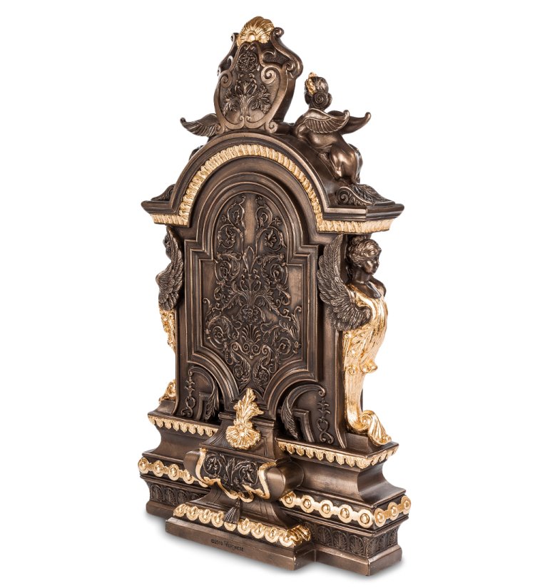 Каминные часы в стиле барокко Золотые Детали Veronese WS-611/ 2, оборотная сторона