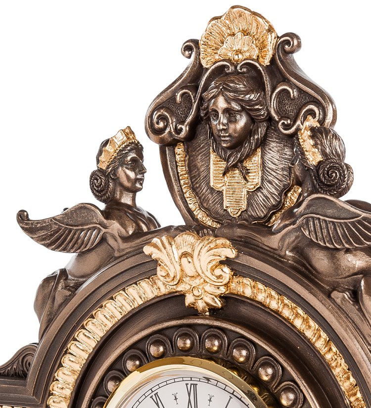 Каминные часы в стиле барокко Золотые Детали Veronese WS-611/ 2, увеличенный вид профиль