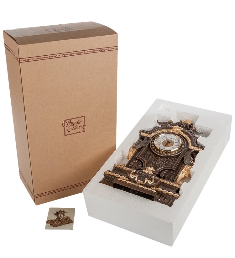 Каминные часы в стиле барокко Золотые Детали Veronese WS-611/ 2, упаковочный вид